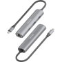 Aisens Dock USB-C a Ethernet Gigabit + Hub 1xUSB-C y 2xUSB-A, Gris